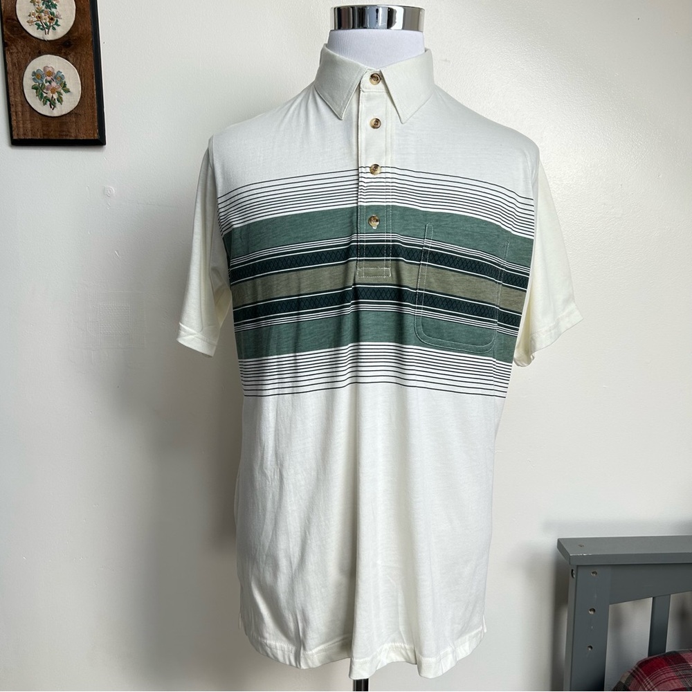 NWT Vintage 90s Striped Polo Shirt